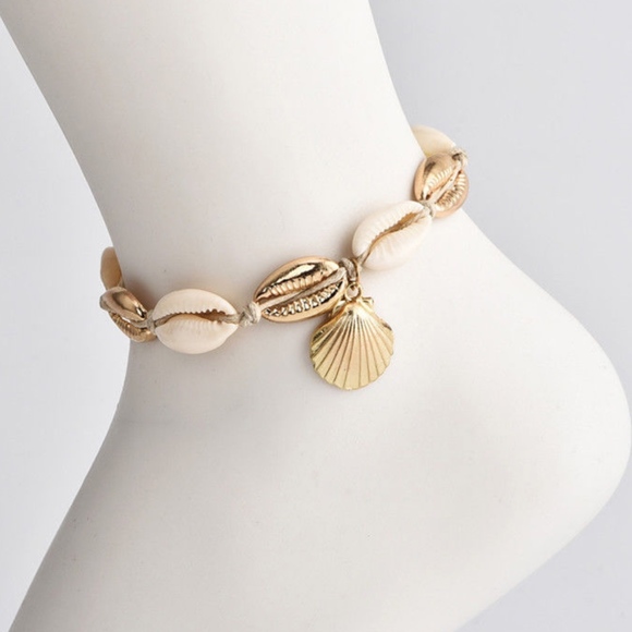 Natural Sea Shell Cord Charm Anklet / Bracelet - Picture 4 of 5